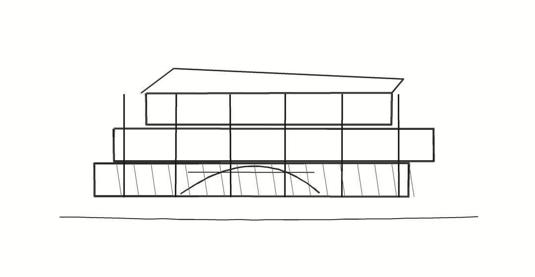 Kingston University Town House line sketch