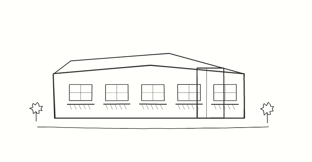Langham House Close line sketch