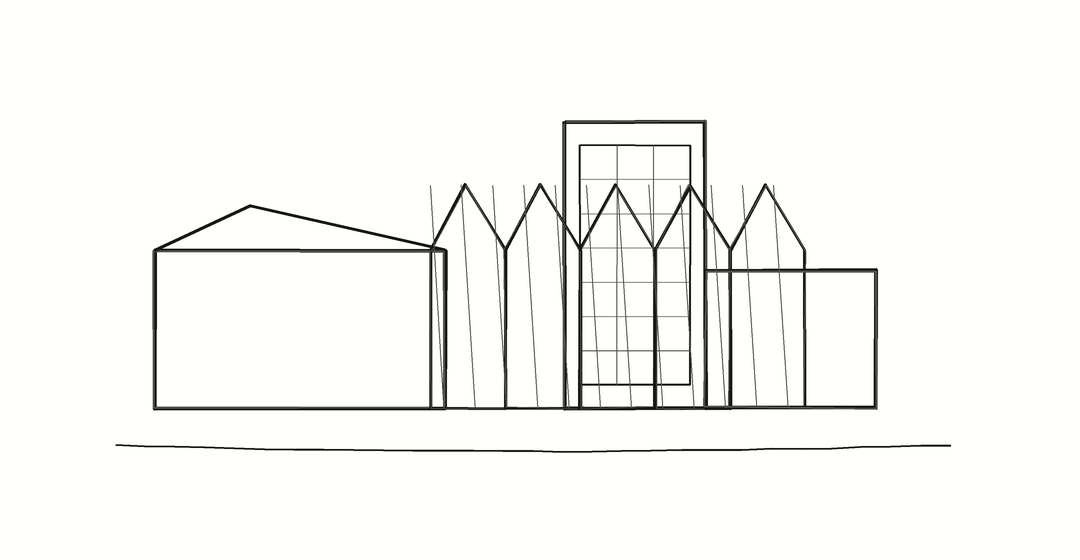University of Leicester Engineering Building line sketch