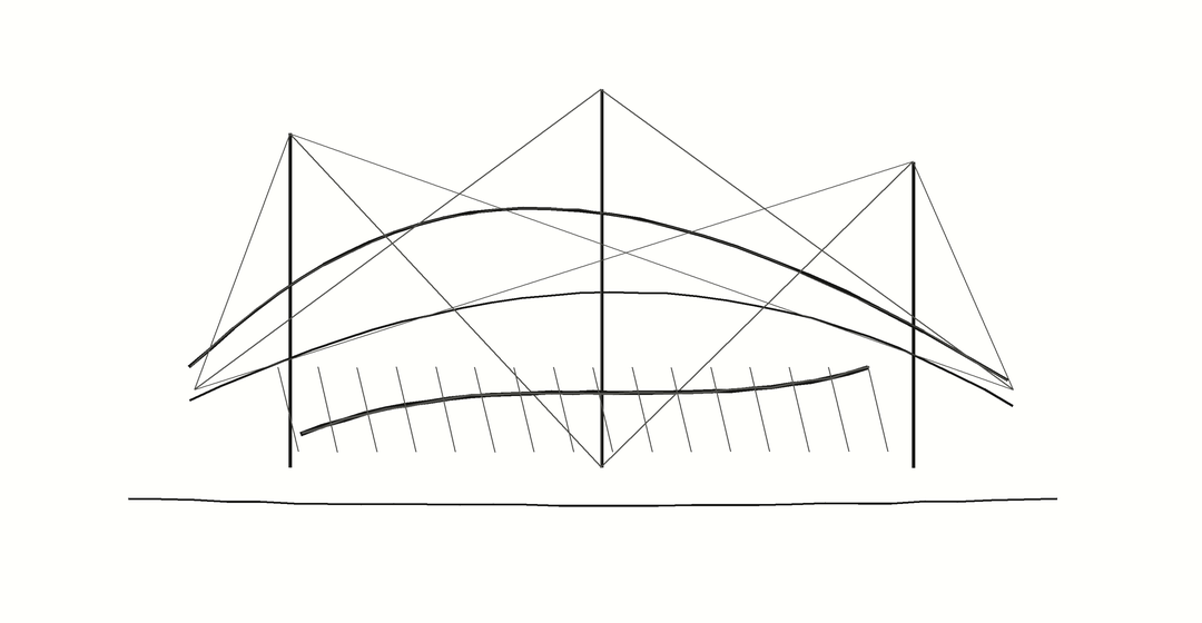 London Zoo Snowdon Aviary line sketch